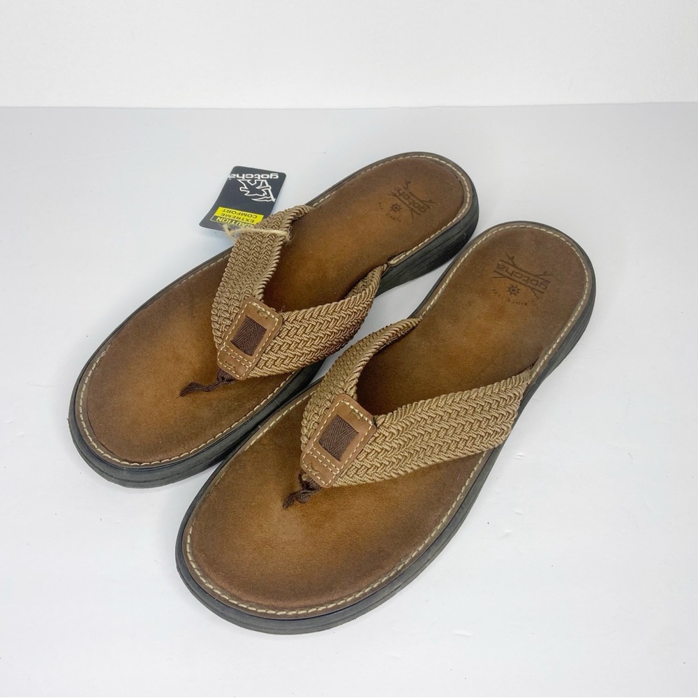 Gotcha Brown Flip Flop Braided Thongs Comfort New Size 13